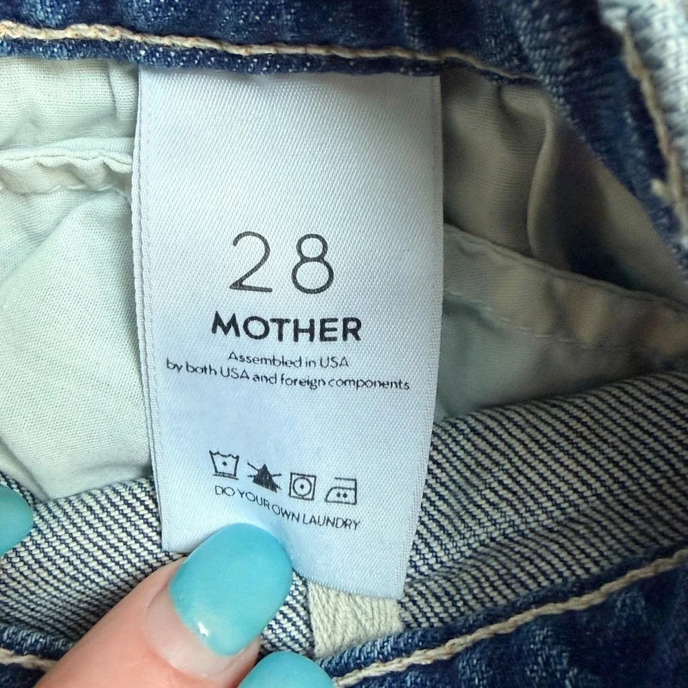 Mother Jeans Women 28 Blue The Hustler Ankle‎ Fray We All Scream Flare High Rise